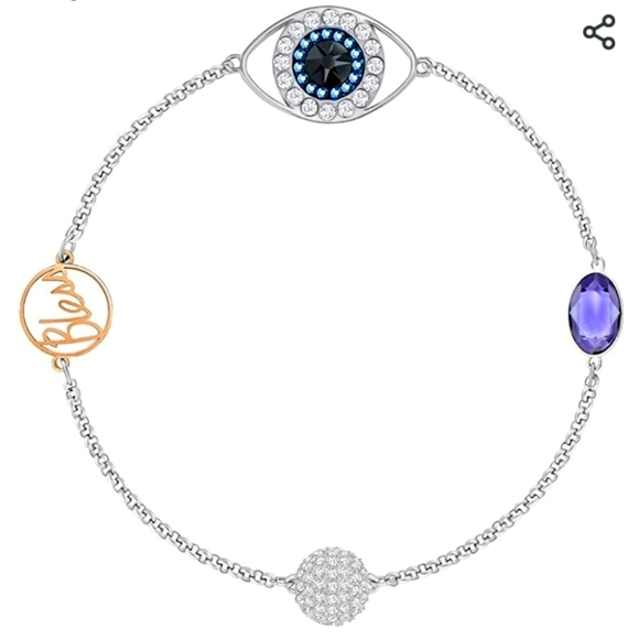 Swarovski Jewelry - Swarovski Remix Evil Eye Purple Gold Silver Bracelet